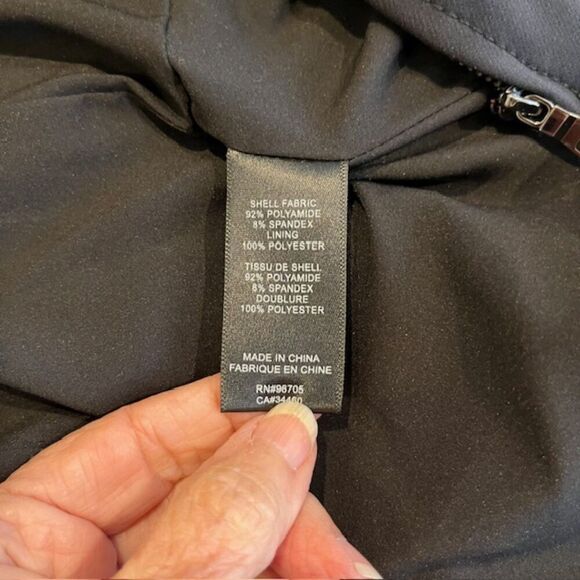 Rebecca Taylor Ava Peplum Jacket Zipper Front Scuba Black Size 14 - Picture 8 of 13